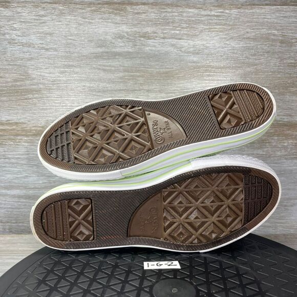 Converse kids All-Star Perforated lime green low-top Sneakers Size 4 - Picture 8 of 9